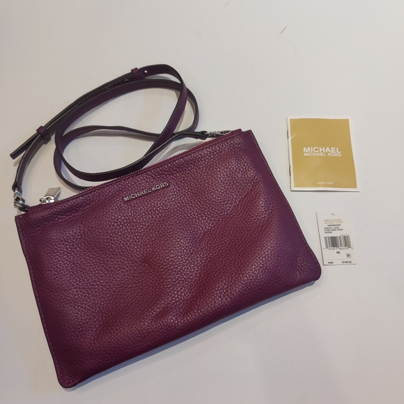 Michael Kors Pebble Leather Double Pouch Crossbody - Picture 4 of 11